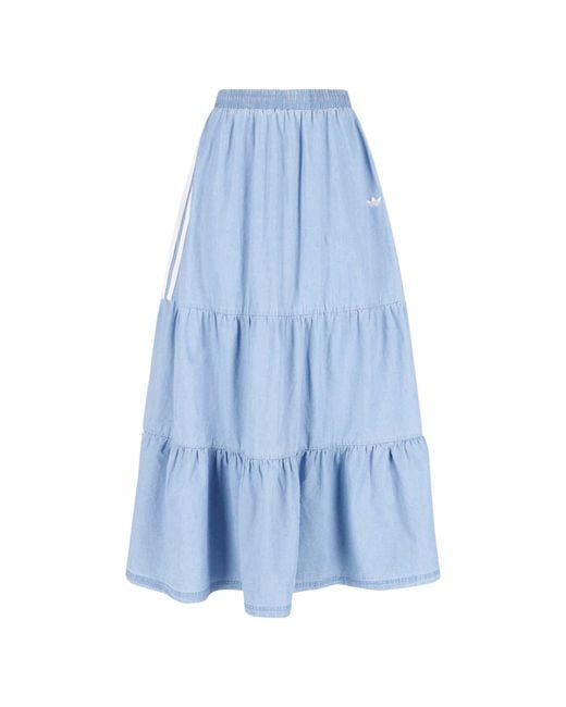 Adidas Blue Maxi Denim Skirt "Summer Glow"