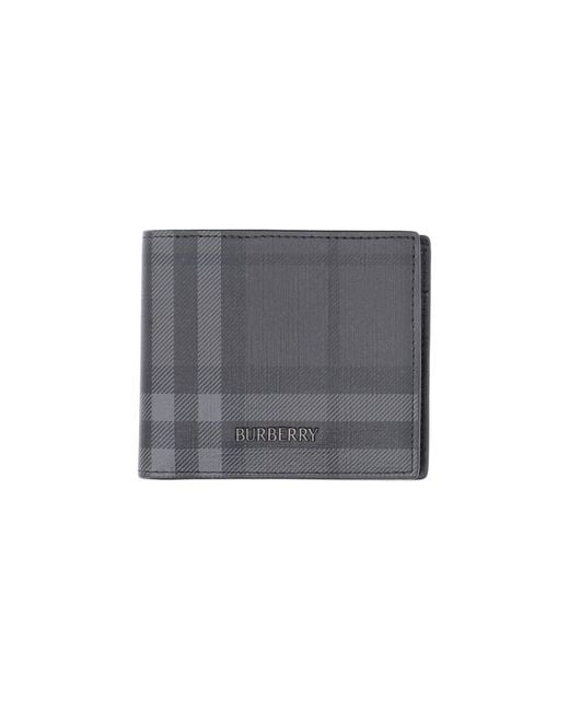 Burberry Gray Bi-Fold Wallet "Check" for men
