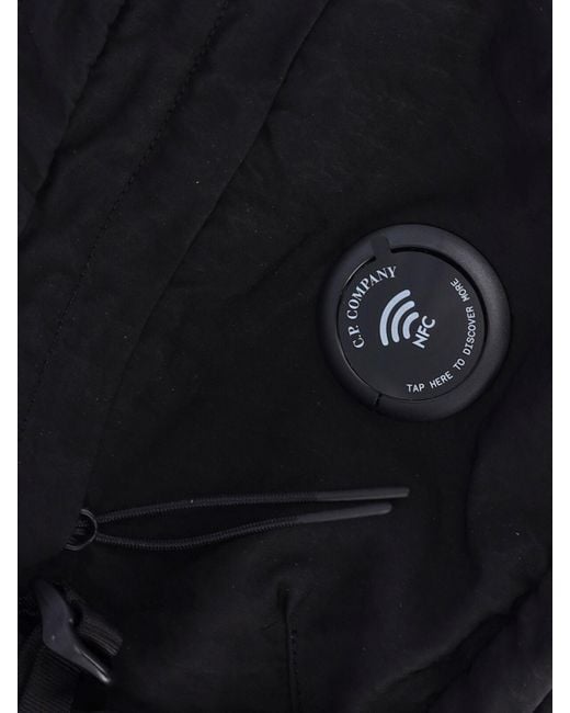 C P Company Black Belt Bag "Nylon B Lens" for men