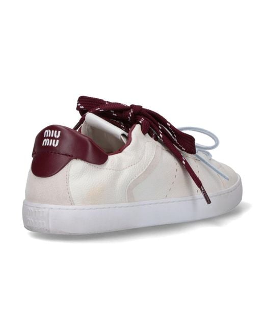 Miu Miu White Leather Sneakers