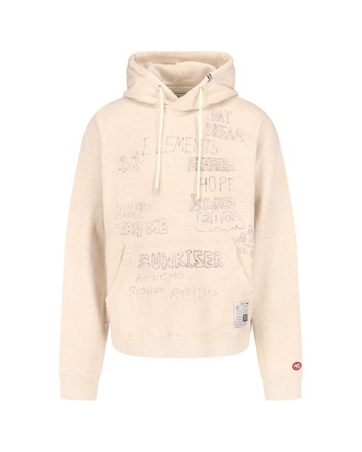 Maison Mihara Yasuhiro Natural Printed Cotton Hoodie for men