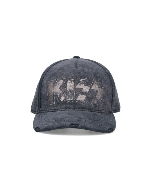 DSquared² Blue 'Kiss' Baseball Cap for men