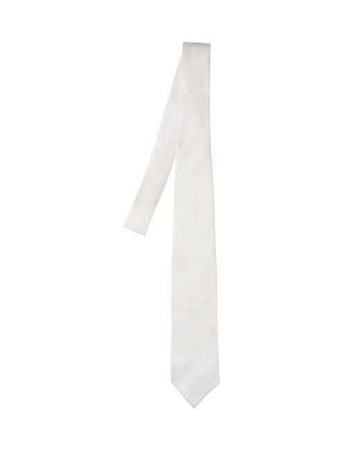 Cesare Attolini White Silk Tie for men