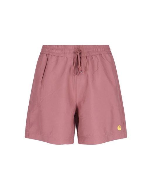 Carhartt Pink Chase Swim Shorts for men
