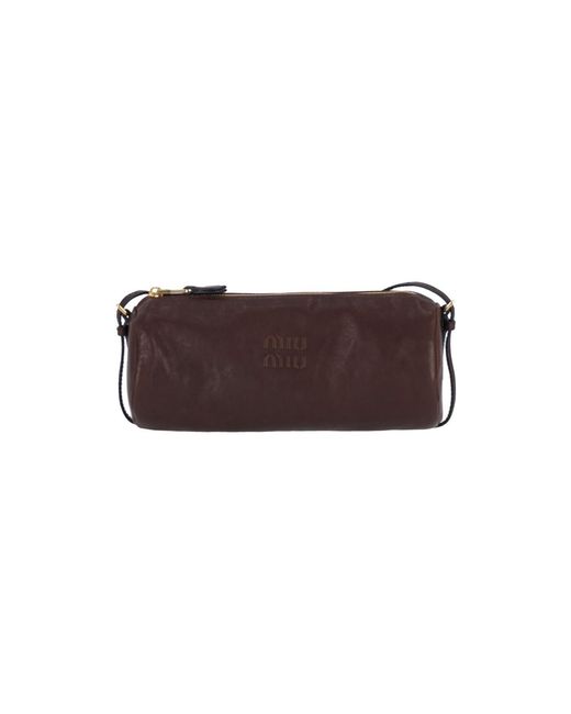 Miu Miu Brown Logo Pouch