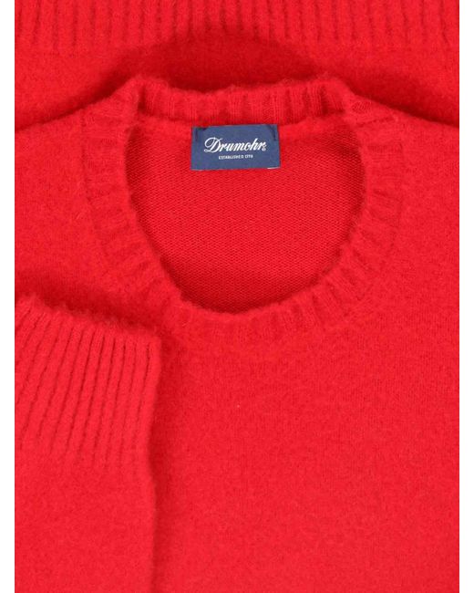 Drumohr Red Cashmere Sweater for men