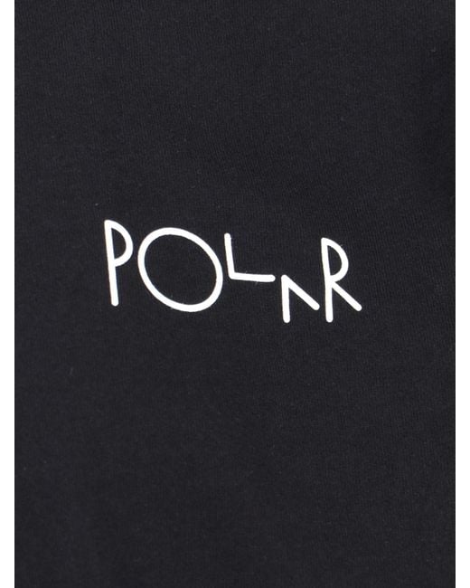 POLAR SKATE Black "stroke Logo" T-shirt for men