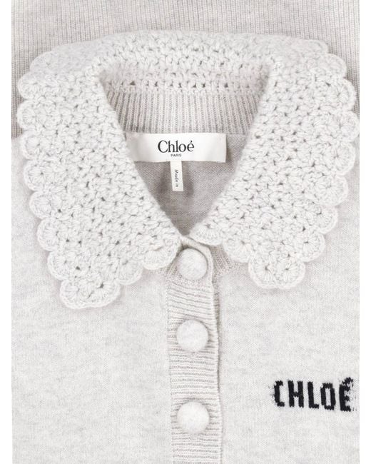 Chloé White Wool Cardigan