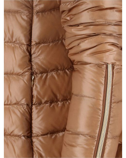Herno Brown Classic Tailored Jacket With Structured Collar And Glossy Finish