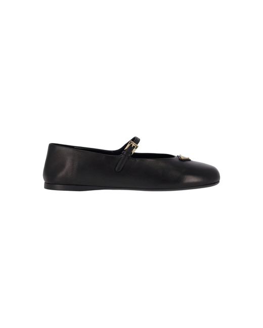 Prada Black Lambskin Ballerinas