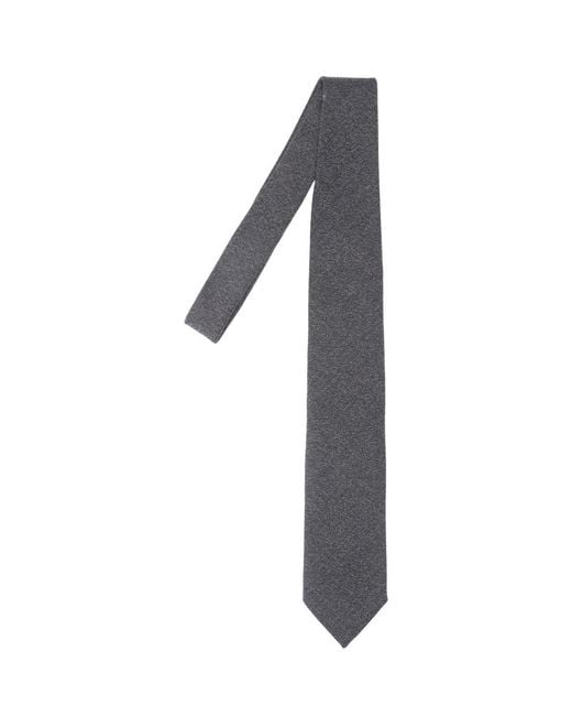 Lardini Black Virgin Wool Tie for men