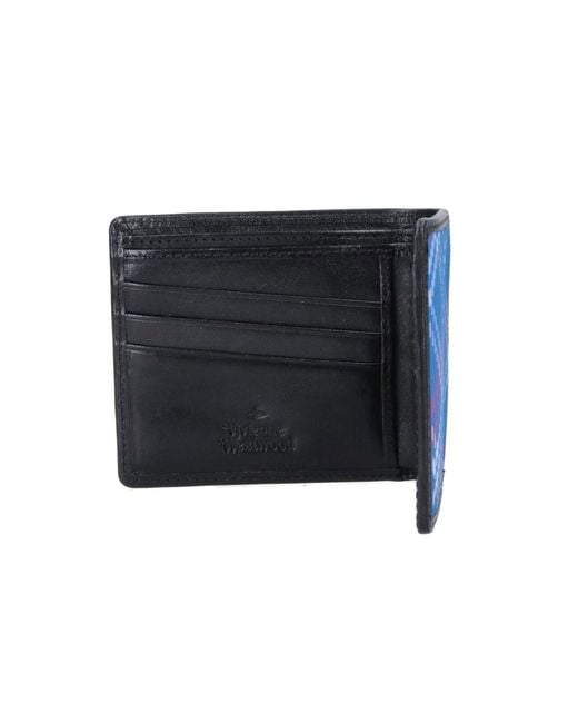 Vivienne Westwood Blue Bi-Fold Logo Wallet for men
