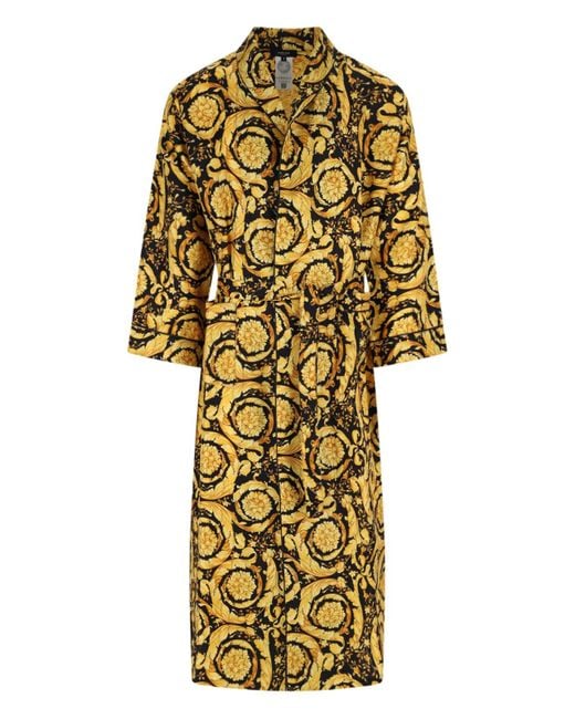 Versace Metallic “Barocco” Silk Robe