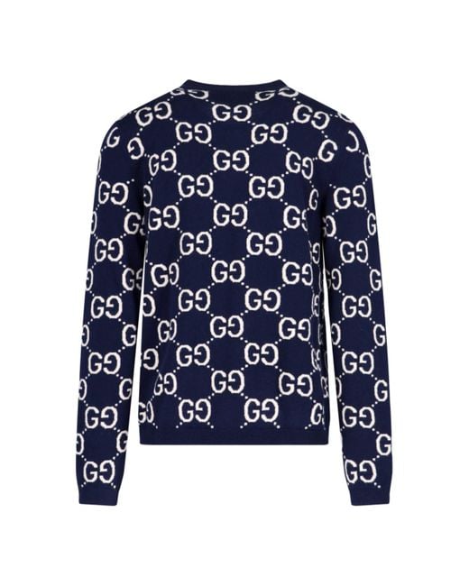 GUCCI Logo-Jacquard Cotton Sweater for Men