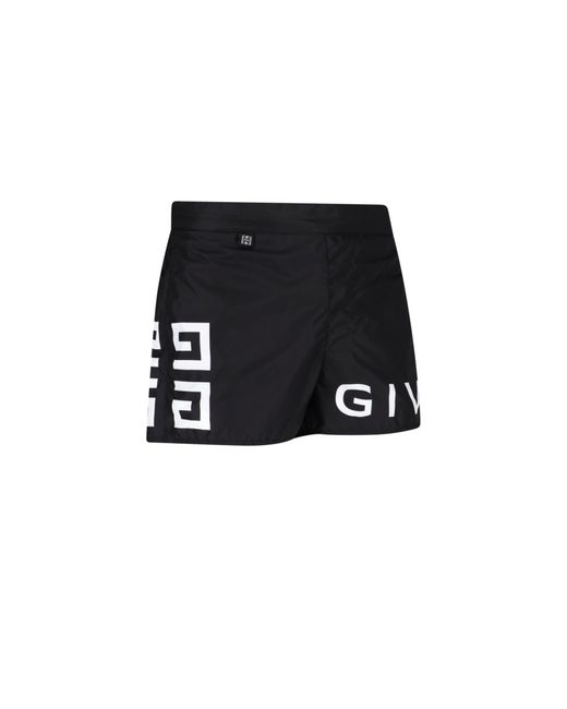 Givenchy '4g' Logo Swim Shorts in Nero 