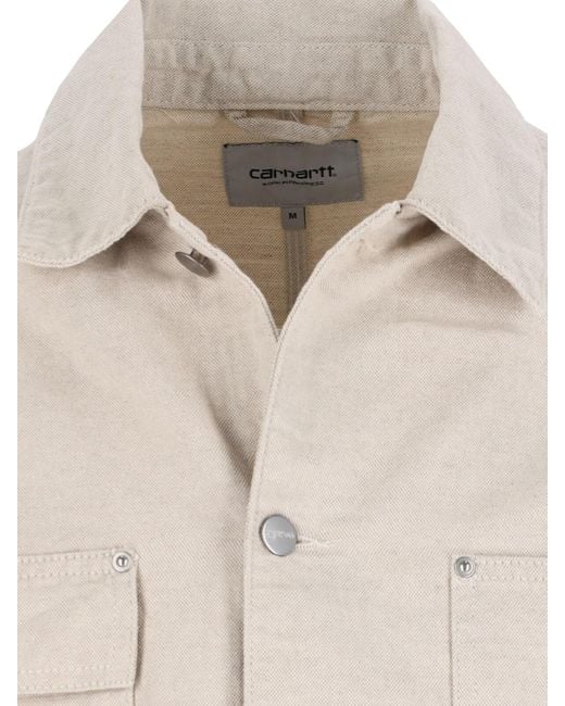 Carhartt White Structured Button-Up Jacket for men