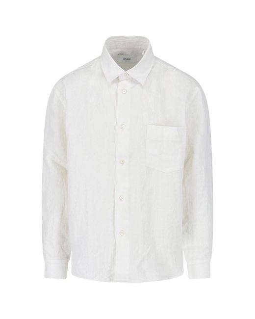 Lardini White Linen Shirt for men