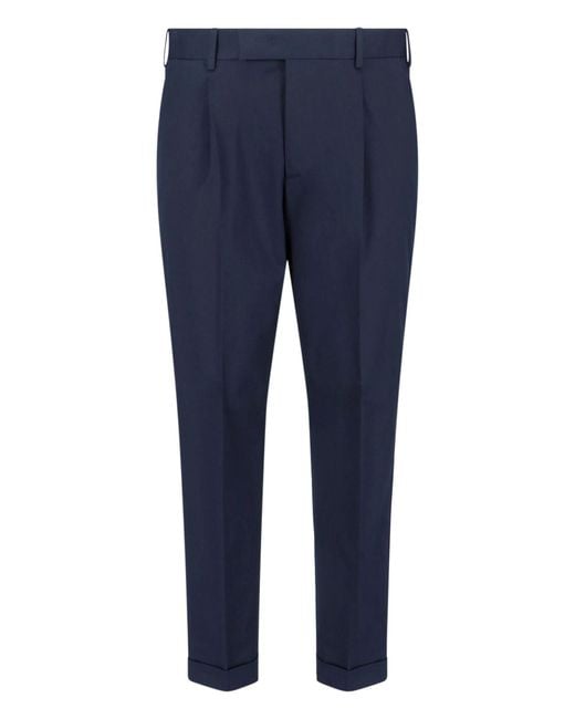 PT Torino Blue Cotton Pants for men