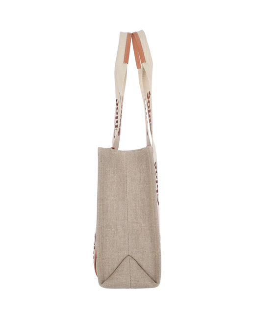 Borsa Tote "Woody" di Chloé in Natural