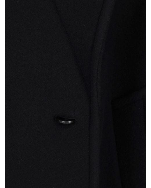 Chloé Black Double-Breasted Wool Blend Coat