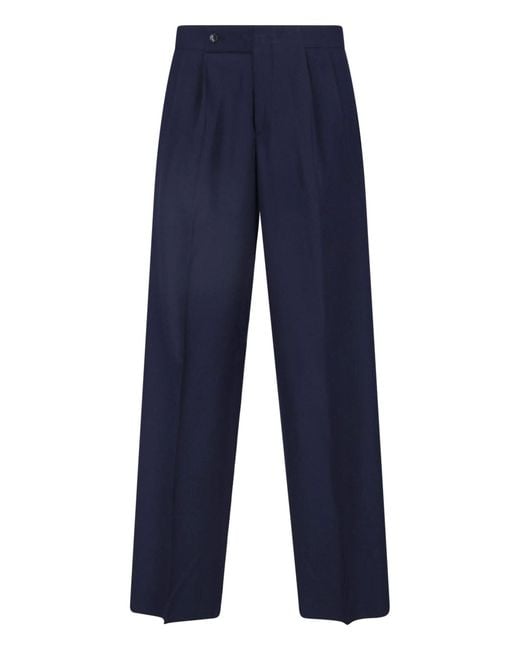 Giorgio Armani Blue Virgin Wool Trousers for men