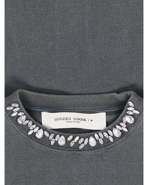 Golden Goose Deluxe Brand Gray Crystal Detail T-shirt