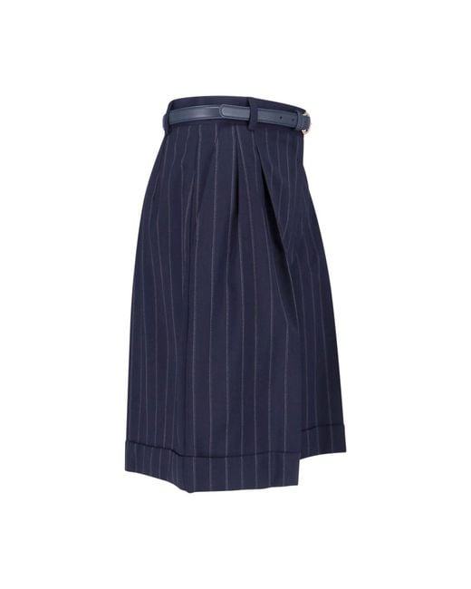 Max Mara Blue Virgin Wool Shorts