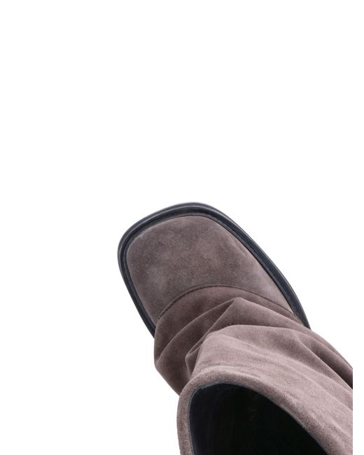 The Attico Brown Sleek Zip-Front Chelsea Boots For