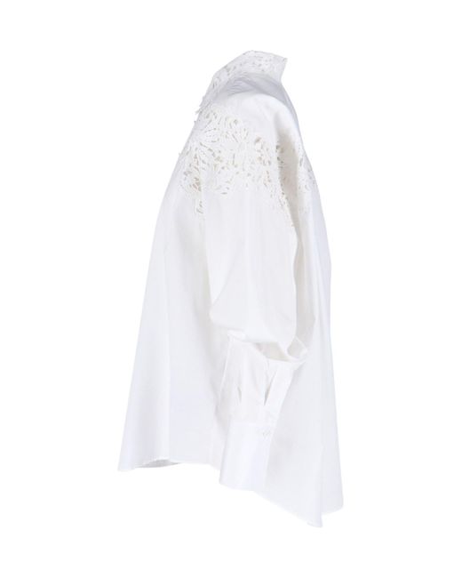 Ermanno Scervino White Lace Detail Shirt