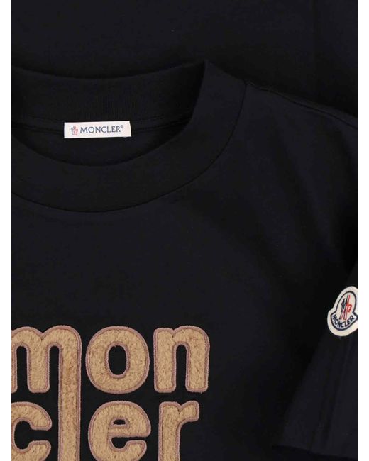 Moncler Black T-Shirts And Polos