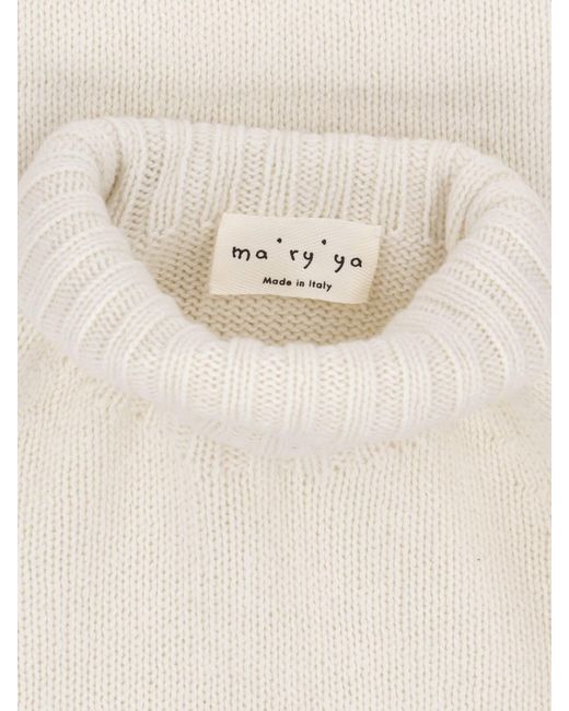 Ma'ry'ya White Cashmere And Virgin Wool Sweater