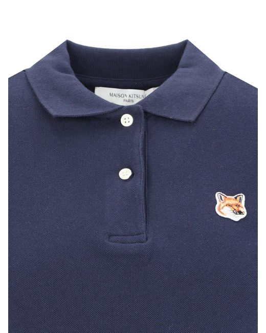 Maison Kitsuné Blue Polo Shirt "fox Head Patch"