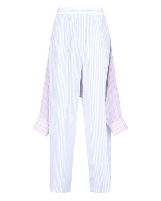 Pantaloni Ampi In Seta di Alexander Wang in White