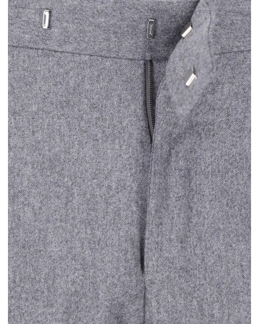 PT Torino Gray Virgin Wool And Cashmere Trousers for men