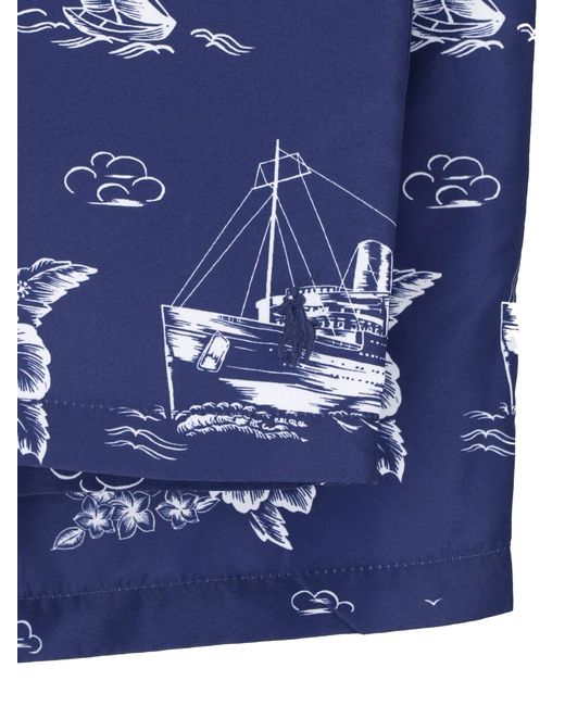 Polo Ralph Lauren Blue Beach Shorts Logo for men
