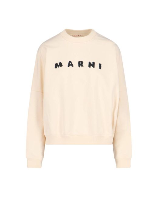 Marni Natural Logo Crewneck Sweatshirt