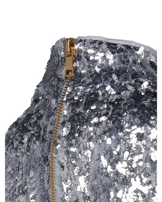 Balmain Blue Mini Sequins Dress