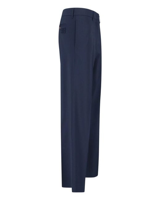 Miu Miu Blue Tailored Virgin Wool Trousers