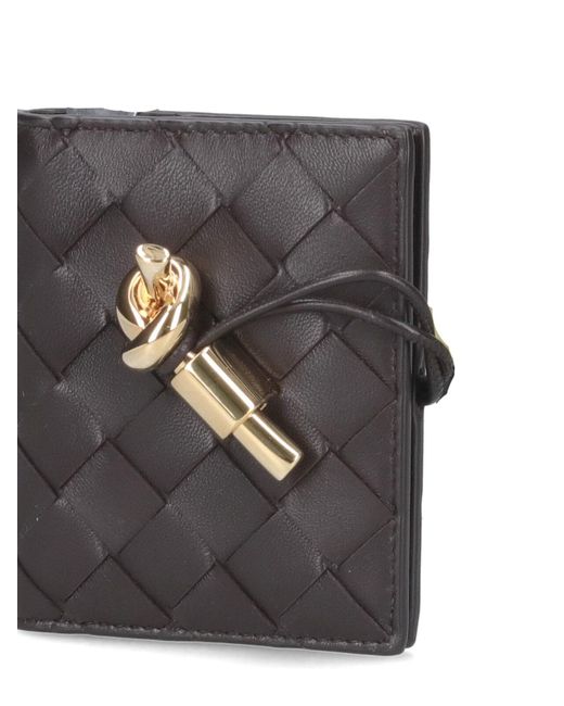 Bottega Veneta Black Bi-Fold Card Holder "Andiamo"