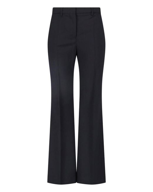 Sportmax Blue Flared Virgin Wool Pants