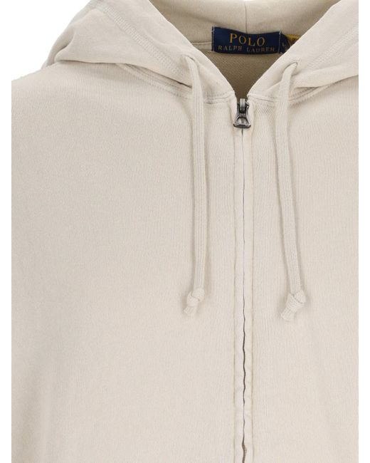 Polo Ralph Lauren White Logo Zip Sweatshirt for men