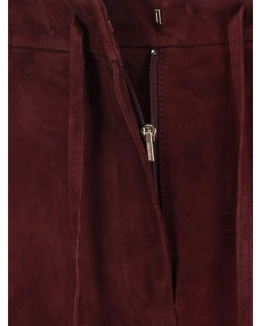 Max Mara Purple Midi Lambskin Skirt