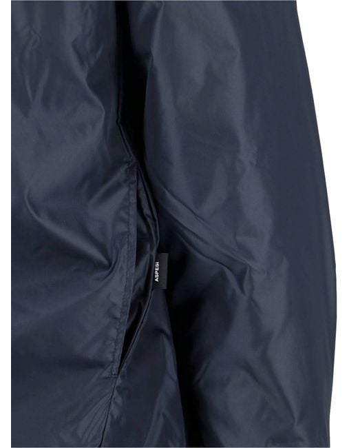 Aspesi Blue Tailored Fit Button-Down Shirt With Pointed Collar for men