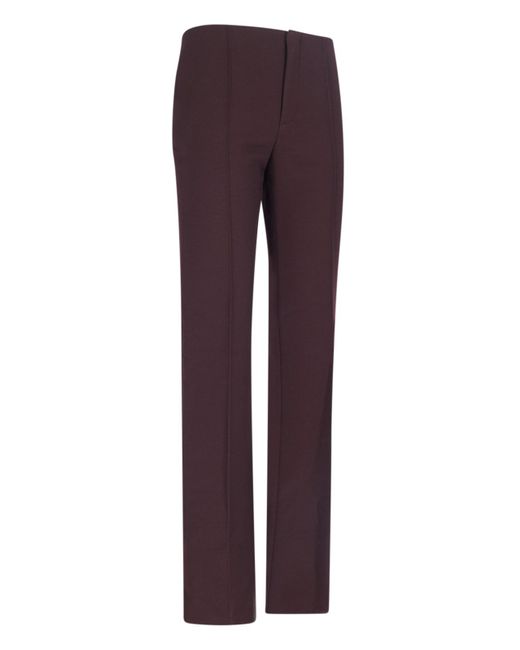 Chloé Purple Tailored Virgin Wool Trousers With Lined Pockets