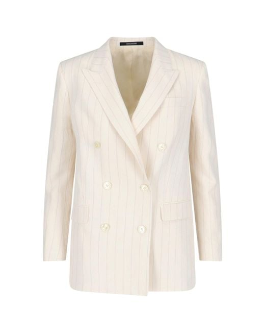 Tagliatore White Double-breasted Suit