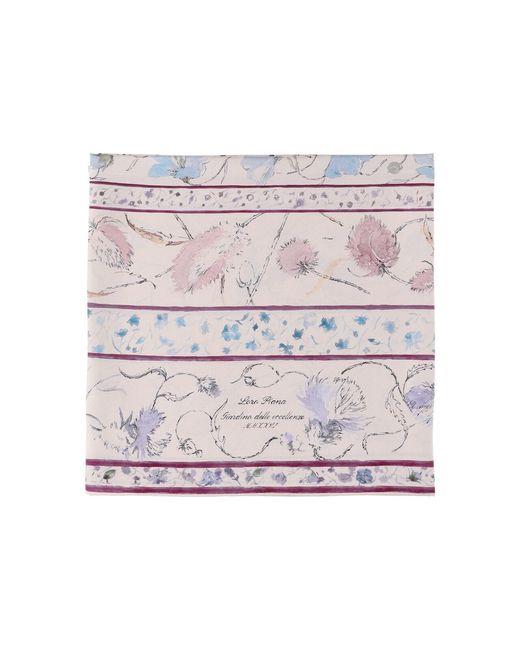Loro Piana Pink Silk Scarf "Giardino Delle Eccellenze"