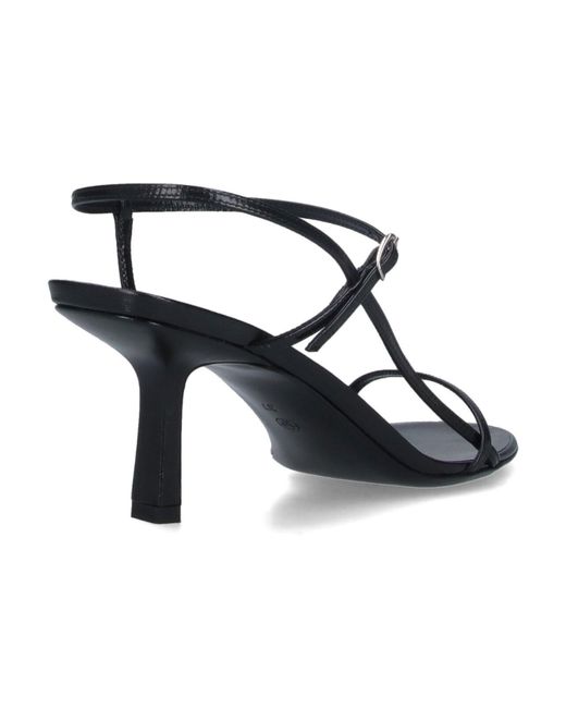 The Row Black "Bare" Slingback Sandals