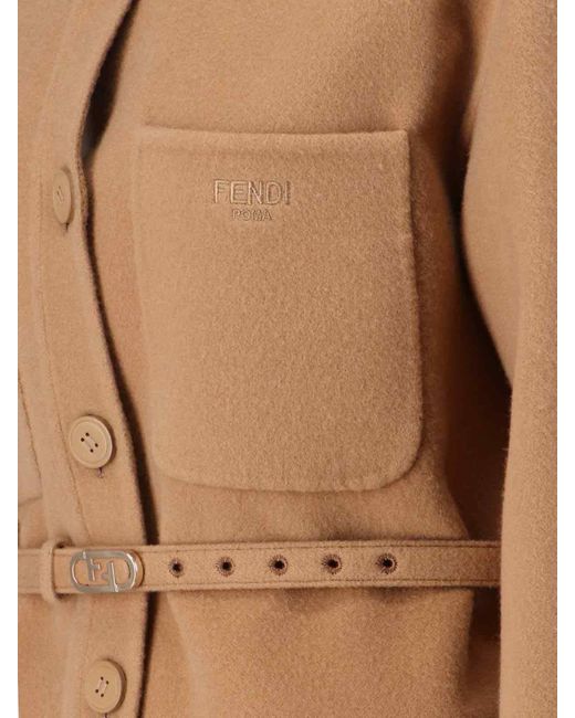 Fendi Natural Cashmere Shirt Jacket