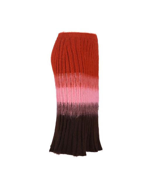 Fendi Red Mohair Blend Skirt