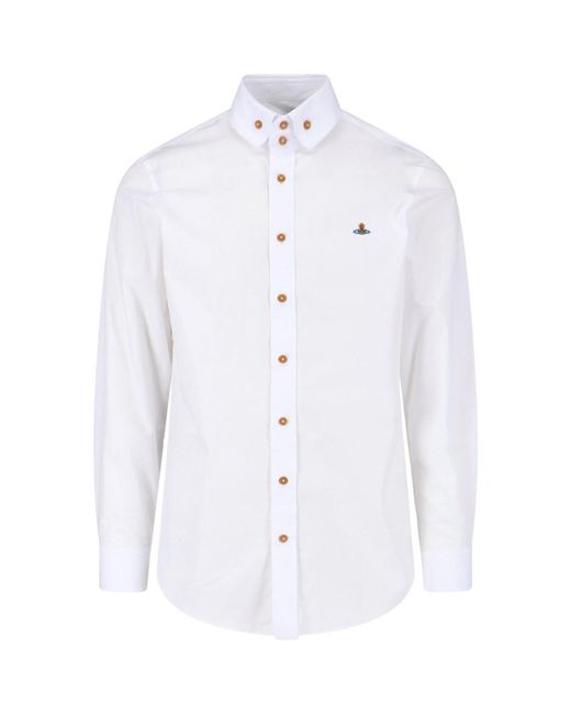 Vivienne Westwood White Two Button Krall Cotton Shirt for men